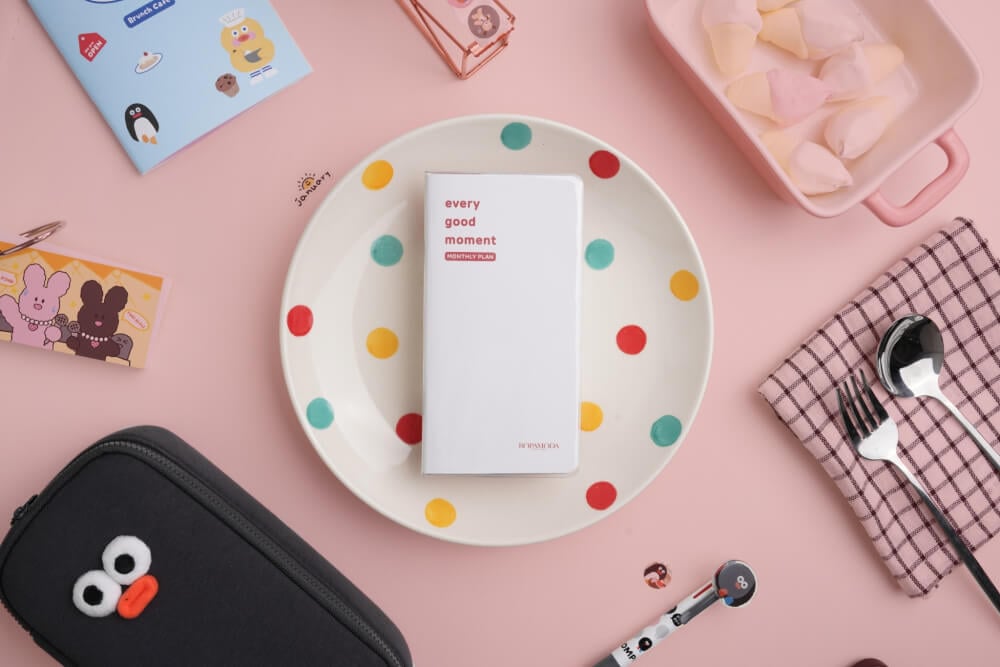 สมุดโน๊ต Ropamoda mini PVC Monthy planner สีแดง
